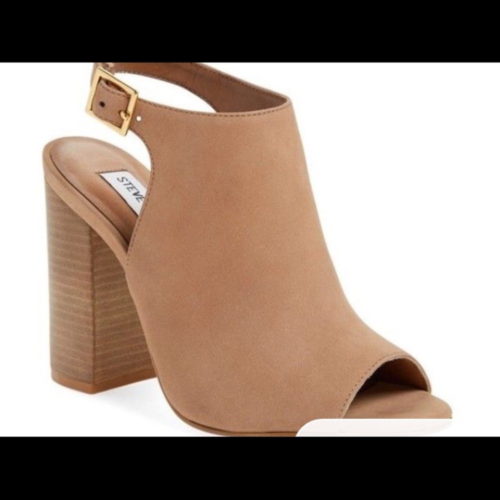 Claara Camel Nubuck Steve Madden block heels